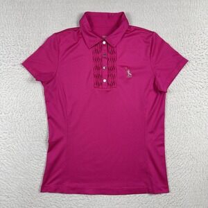 Tail Polo Shirt Womens Small Pink‎ Snap Rolling Green Golf Club PA Ladies Top